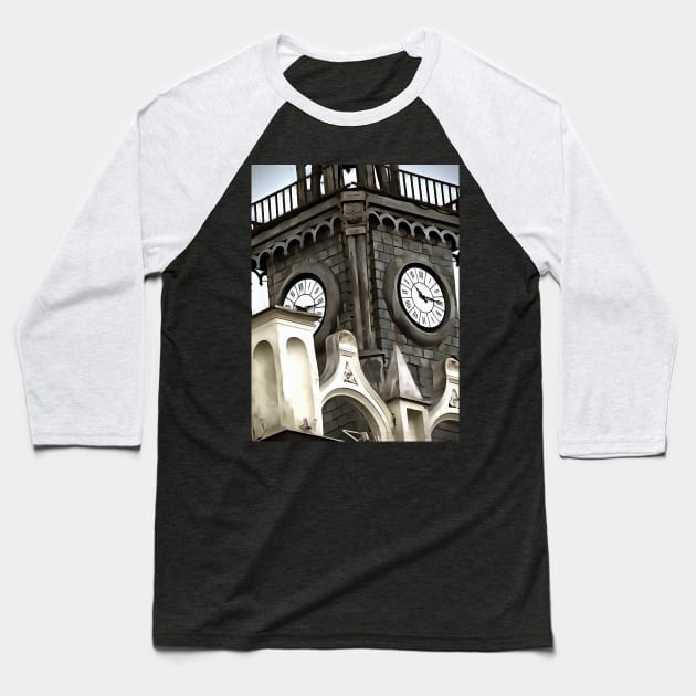 Сlock on the old tower Baseball T-Shirt by Evgeniya